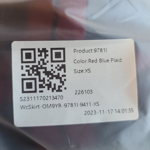 Plaid Skort Halara Navy/Red - Picture 5 of 5